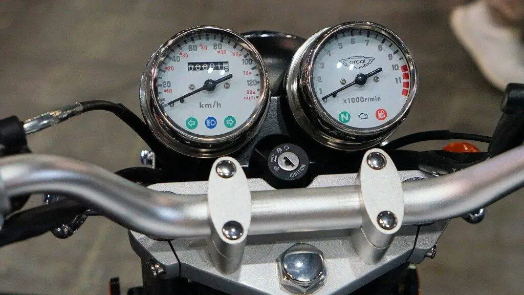 fuel guage on a motorcycle