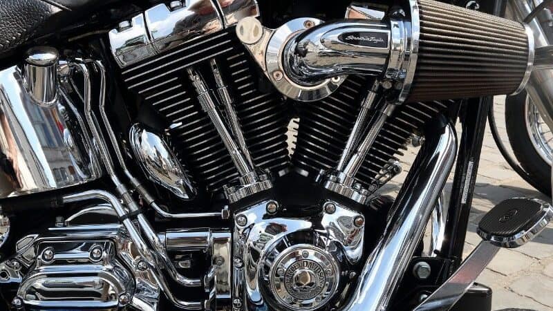 Chrome motorcycle engine