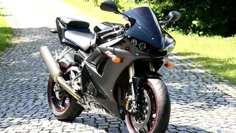 Black motorcycle fairings, black sports bike