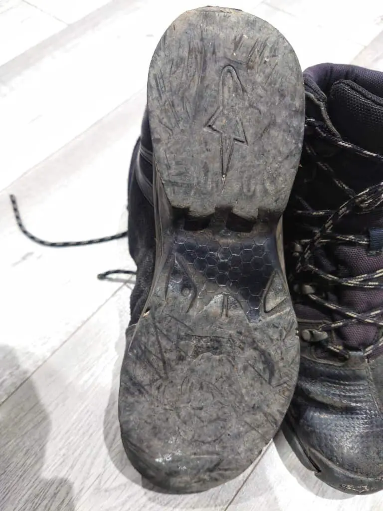 Motorcycle boots with no grip left on the sole