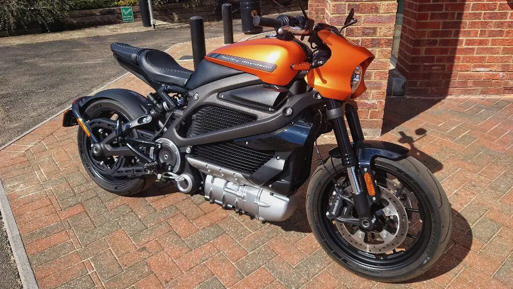 Harley Davidson Orange Electric Motorcycle