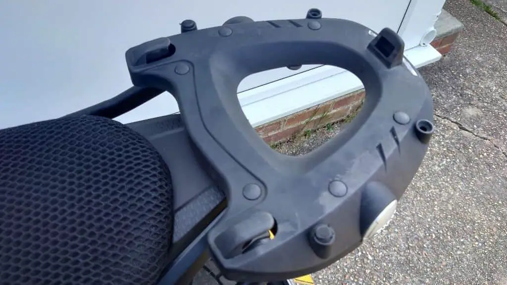 Givi M5 Monokey Base Plate fitted to motorcycle